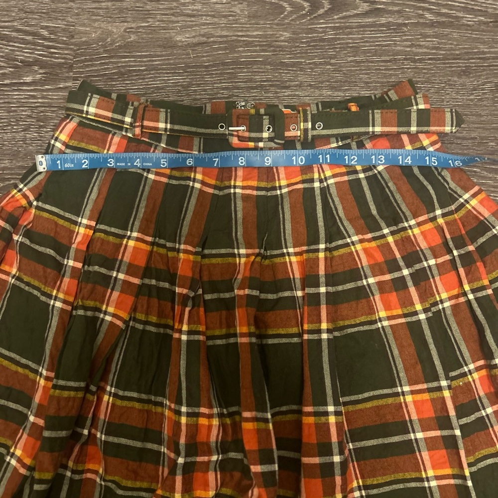 Modcloth Tartan A-Line Skirt - Red and Green - Picture 2 of 6